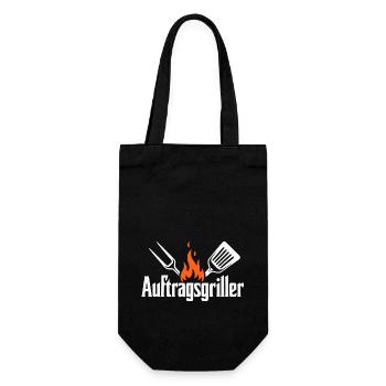 AUFTRAGSGRILLER Grill BBQ Shirt Grillshirt Männer - Geschenkbeutel für Flaschen - Schwarz - Vorne