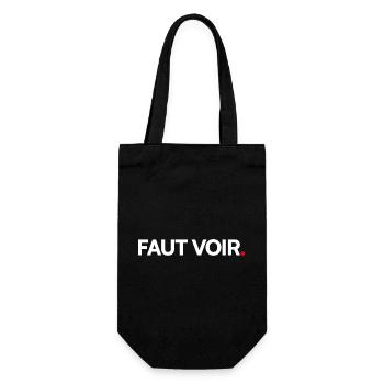 FAUT VOIR | Expression humour minimaliste - Sac à bouteille - noir - Devant