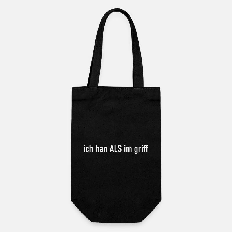 ich han ALS im griff weiss - Geschenkbeutel für Flaschen - Schwarz