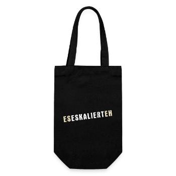 Es eskaliert eh - Party - Saufen - Spruch - Geschenkbeutel für Flaschen - Schwarz - Vorne