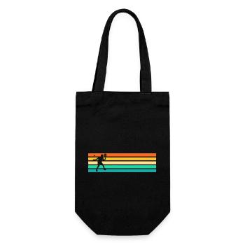 Retro Tennis Padel Player Padel - Gift Bag for Bottles - black - Front