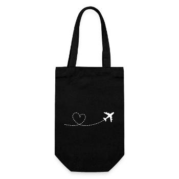 Avion avec arc de cœur - Sac à bouteille - noir - Devant