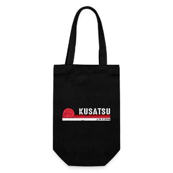 Kusatsu Japan Vintage Retro Design für Onsen - Geschenkbeutel für Flaschen - Schwarz - Vorne