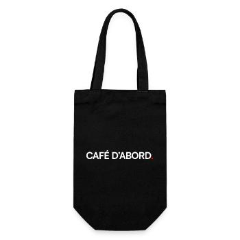 CAFÉ D’ABORD – Humour bureau lundi matin - Sac à bouteille - noir - Devant