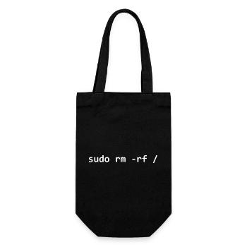 Sudo rm rf - Geschenkbeutel für Flaschen - Schwarz - Vorne