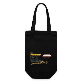 Fliesentisch - Lebenseinstellung - Lustig - Geschenkbeutel für Flaschen - Schwarz - Vorne