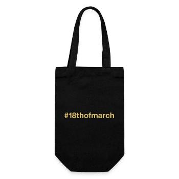 born on March 18 Birthday birthday - Gift Bag for Bottles - black - Front