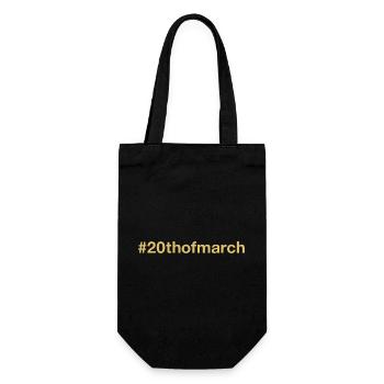 born on March 20 Birthday birthday - Gift Bag for Bottles - black - Front