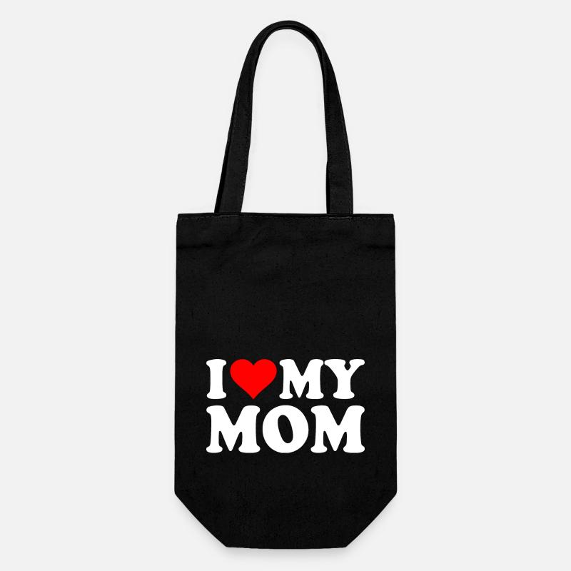 I love my mom - Sac à bouteille - noir