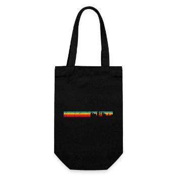 Rayures de la ligne d’horizon du coucher de soleil - Sac à bouteille - noir - Devant
