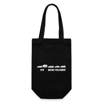 Ich und meine Follower - Wohnwagen - Stau - Geschenkbeutel für Flaschen - Schwarz - Vorne