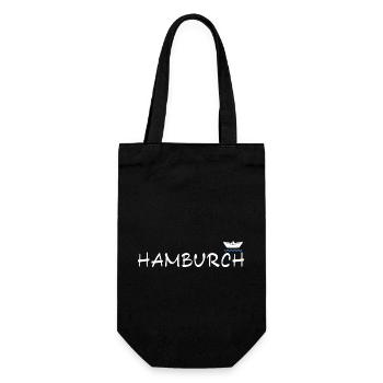 Hamburg Hamburger Papierschiff Nordsee Küste Fun - Geschenkbeutel für Flaschen - Schwarz - Vorne