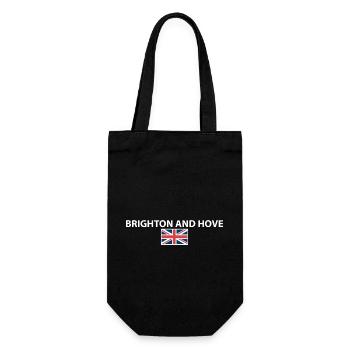Brighton And Hove UK Britische Flagge Brite - Geschenkbeutel für Flaschen - Schwarz - Vorne