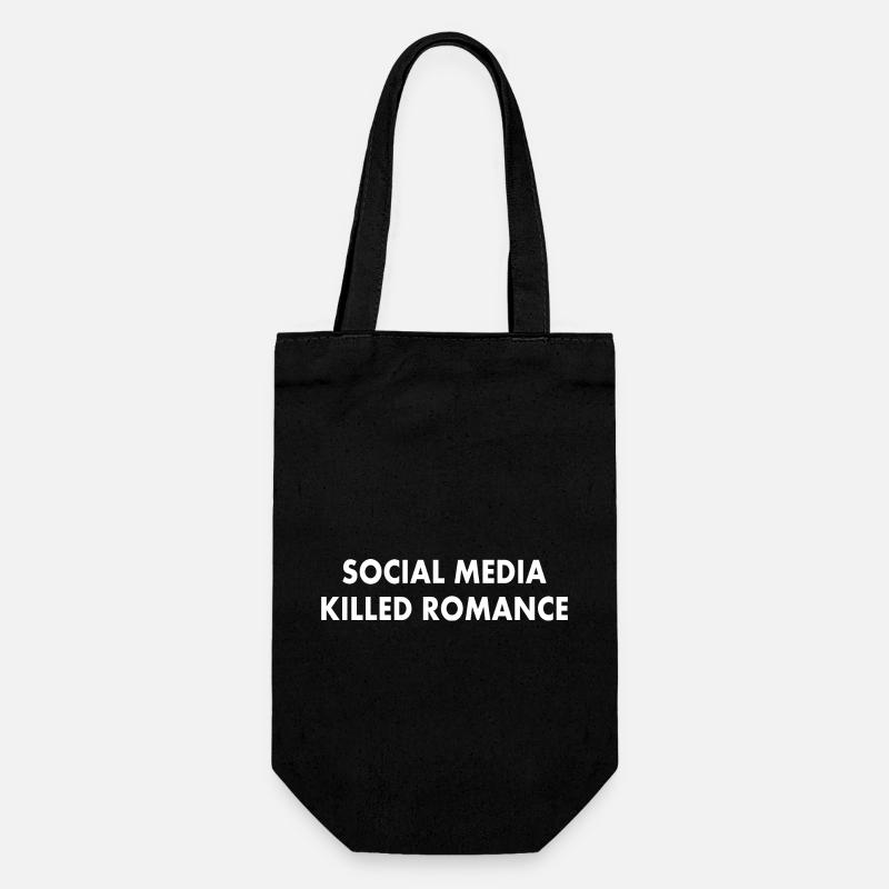 social media killed romance - Sac à bouteille - noir
