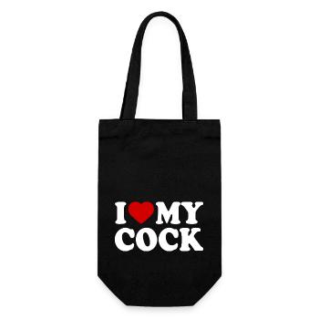 I love my cock - Gift Bag for Bottles - black - Front