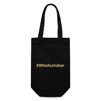geboren am 9. Oktober Geburtstag birthday - Geschenkbeutel für Flaschen - Schwarz - Vorne