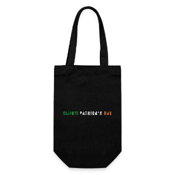 Der St. Patrick's Day ist der Slainte Patrick's Day - Geschenkbeutel für Flaschen - Schwarz - Vorne