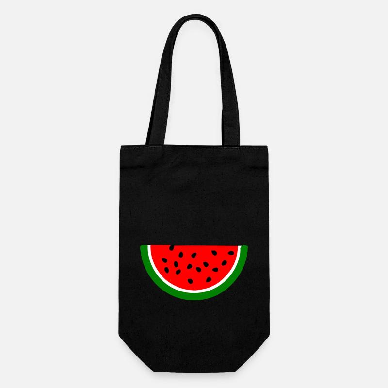 Wassermelone Melone - Geschenkbeutel für Flaschen - Schwarz