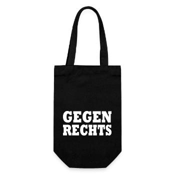 Gegen rechts - Geschenkbeutel für Flaschen - Schwarz - Vorne