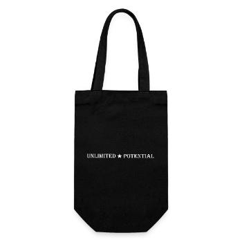 Unlimited_Potential_Star_White - Geschenkbeutel für Flaschen - Schwarz - Vorne