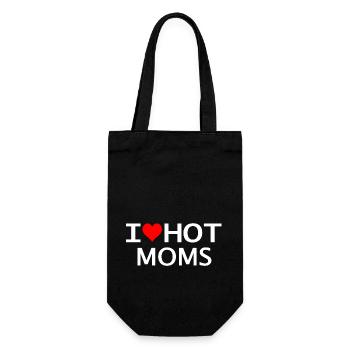I love hot moms - Geschenkbeutel für Flaschen - Schwarz - Vorne