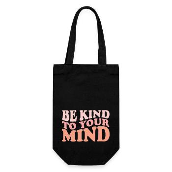Soyez gentil avec votre citation positive - Sac à bouteille - noir - Devant