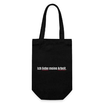 Ich liebe meine Arbeit - Fehler - Autokorrektur - Geschenkbeutel für Flaschen - Schwarz - Vorne