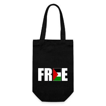 Free palestine - Gift Bag for Bottles - black - Front