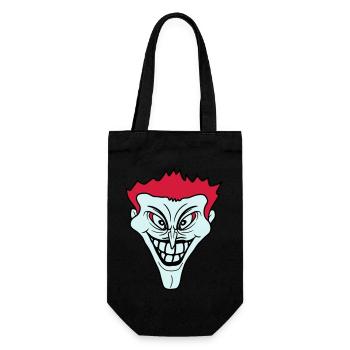 psycho psychopath verrueckt clown joker grinsen mu - Geschenkbeutel für Flaschen - Schwarz - Vorne