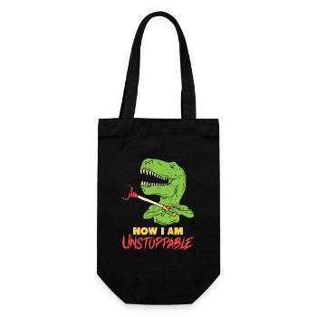T-REX Witz Dinosaurier Tyrannosaurus Rex Geschenk - Geschenkbeutel für Flaschen - Schwarz - Vorne