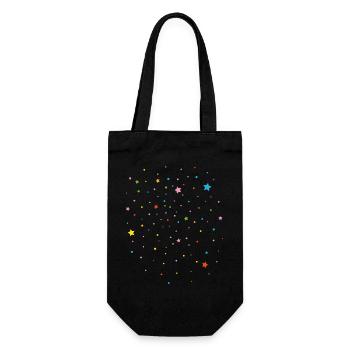 Confetti Carnival Star Party Birthday Decoration - Gift Bag for Bottles - black - Front