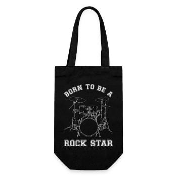 Born To Be A Rock Star Drums - Gift Bag for Bottles - black - Front