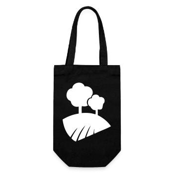 Landschaft mit Bäumen - Geschenkbeutel für Flaschen - Schwarz - Vorne
