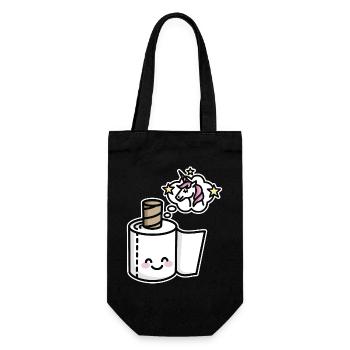 Never grow up - Unicorn toilet paper - Gift Bag for Bottles - black - Front