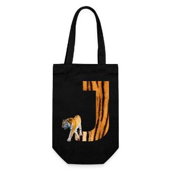 tiger j - Geschenkbeutel für Flaschen - Schwarz - Vorne