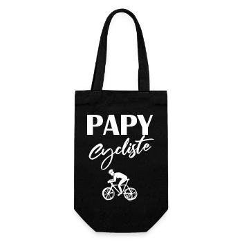 papy cycliste t-shirt vélo cadeau grand-père - Sac à bouteille - noir - Devant