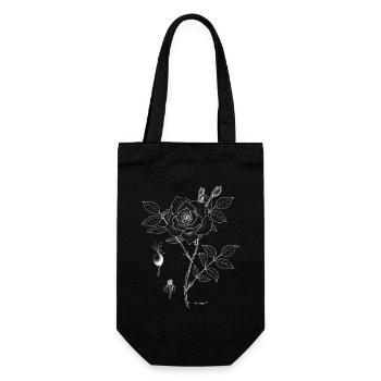 Assiette botanique rose - Sac à bouteille - noir - Devant