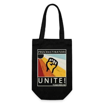 Procrastinators Unite Tomorrow Faul sein Geschenk - Geschenkbeutel für Flaschen - Schwarz - Vorne
