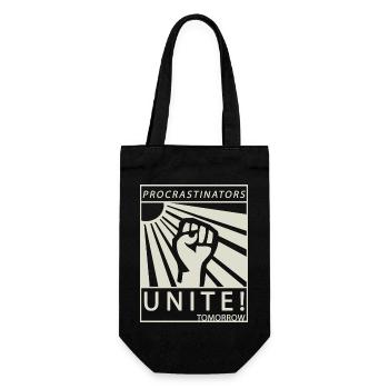 Procrastinators Unite Tomorrow Chillen Geschenk - Geschenkbeutel für Flaschen - Schwarz - Vorne