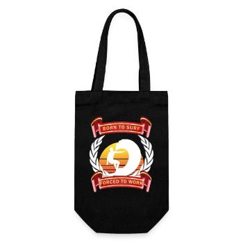 BORN TO SURF surfer surfing gift - Gift Bag for Bottles - black - Front