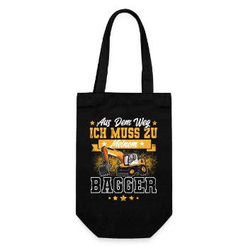 Aus Dem Weg Ich Muss Zu Meinem Bagger - Geschenkbeutel für Flaschen - Schwarz - Vorne