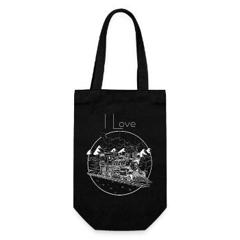 Steam train in winter magic - Gift Bag for Bottles - black - Front