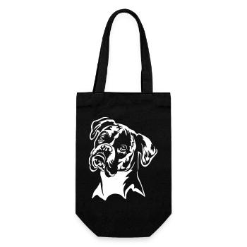 Boxer Kopf "Black Edition" - Geschenkbeutel für Flaschen - Schwarz - Vorne