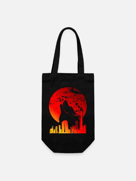 BLOOD MOON | RED FULL MOON GIFTS - Gift Bag for Bottles - black