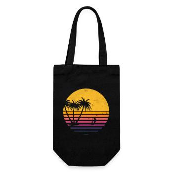 Plage été vacances palmiers 4 - Sac à bouteille - noir - Devant