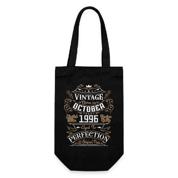 Vintage October 1996 / Retro Birthday Gift - Gift Bag for Bottles - black - Front