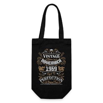 Vintage November 1969 / Retro Gift D'anniversair - Gift Bag for Bottles - black - Front