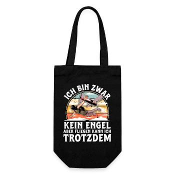 Fallschirmspringen Fallschirmspringer Fallschirm - Geschenkbeutel für Flaschen - Schwarz - Vorne
