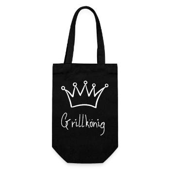 Grillkönig - Geschenkbeutel für Flaschen - Schwarz - Vorne