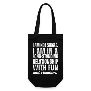 I am Not Single I Am In A Long-Standing Relationsh - Gift Bag for Bottles - black - Front